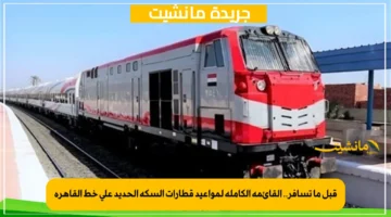 قبل ما تسافر.. القائمة الكاملة لمواعيد قطارات السكة الحديد على خط القاهرة 1